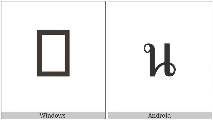 Thai Character No Nu on various operating systems