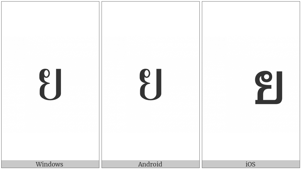 Thai Character Yo Yak on various operating systems