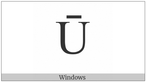 Latin Capital Letter U With Macron on various operating systems