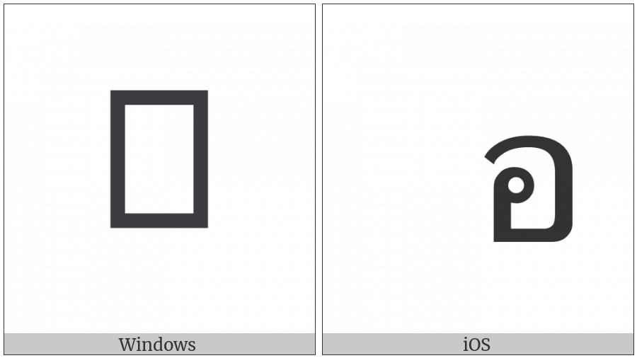 Thai Character O Ang on various operating systems