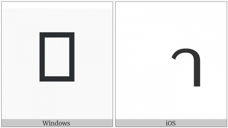 Thai Character Sara Aa on various operating systems