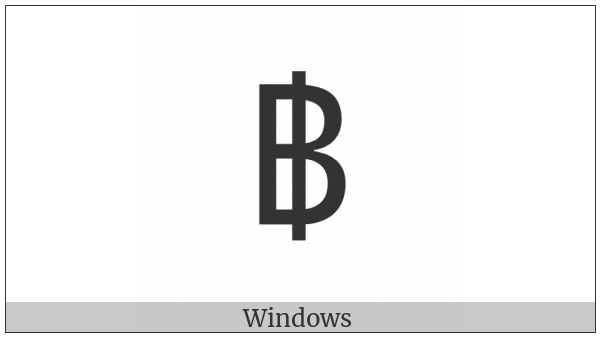 Thai Currency Symbol Baht on various operating systems