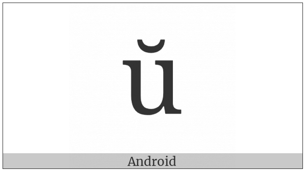 Latin Small Letter U With Breve on various operating systems