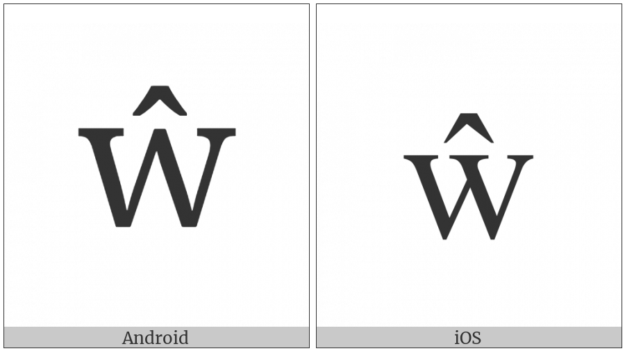 Latin Small Letter W With Circumflex on various operating systems