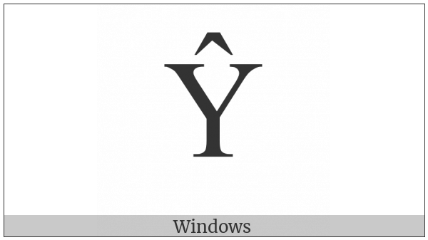 Latin Capital Letter Y With Circumflex on various operating systems