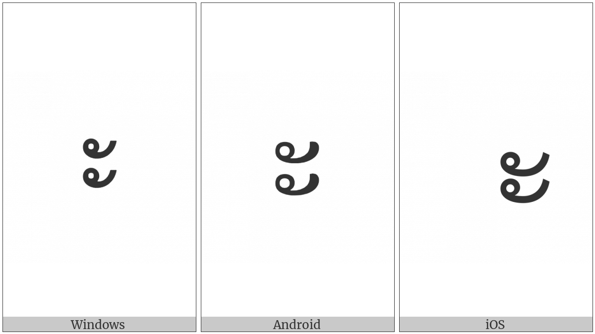 Lao Vowel Sign A on various operating systems