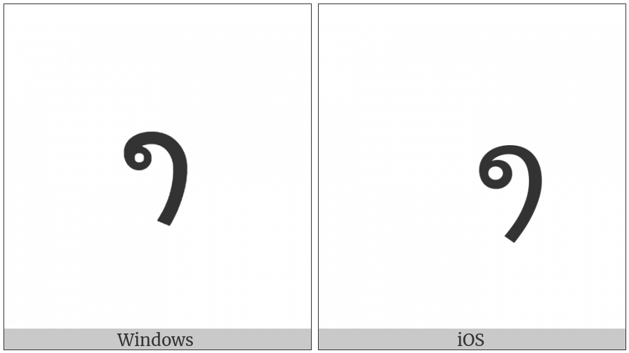 Lao Vowel Sign Aa on various operating systems
