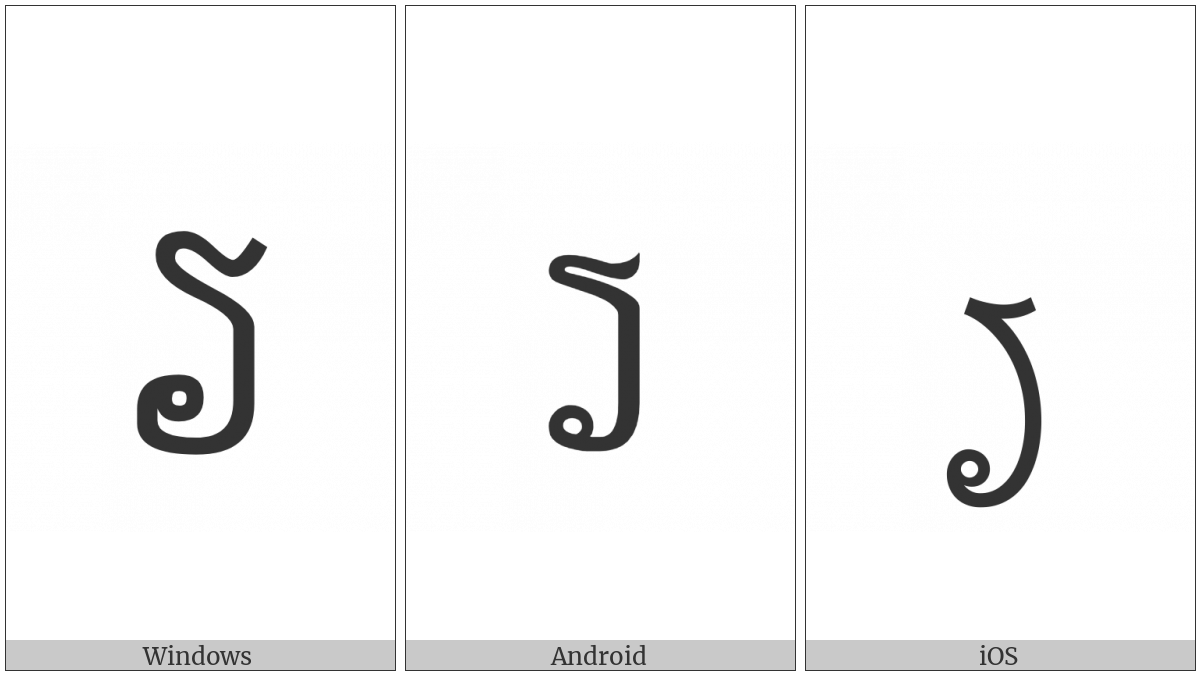 Lao Semivowel Sign Nyo on various operating systems