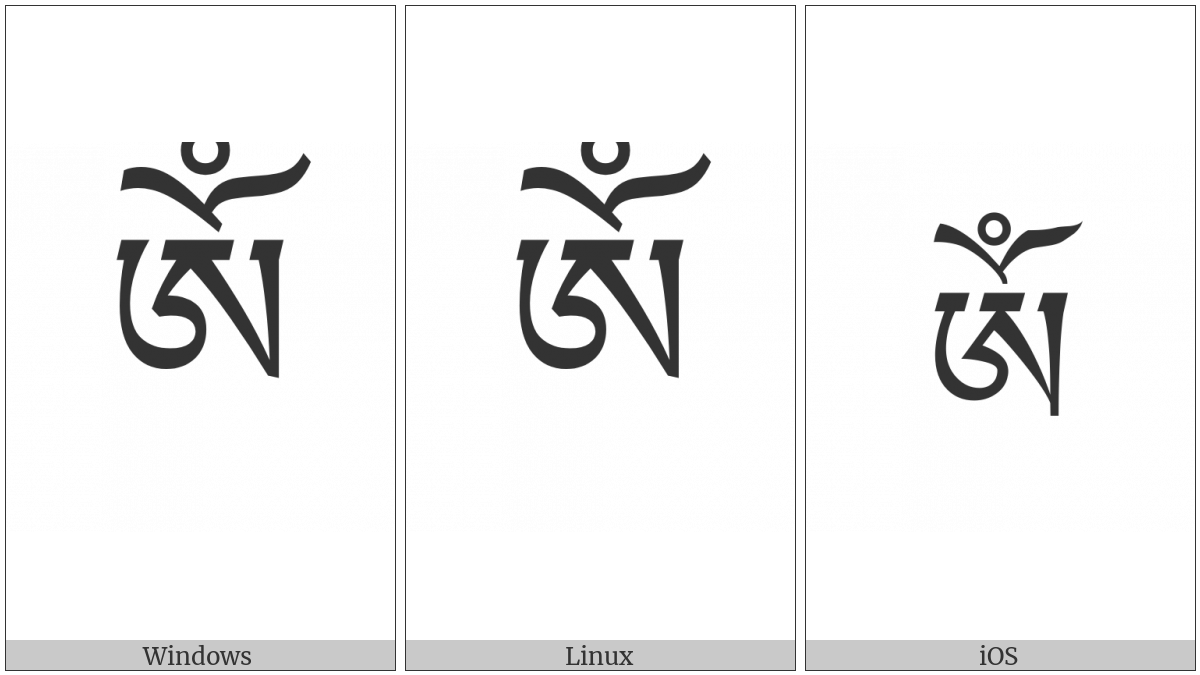 Tibetan Syllable Om on various operating systems