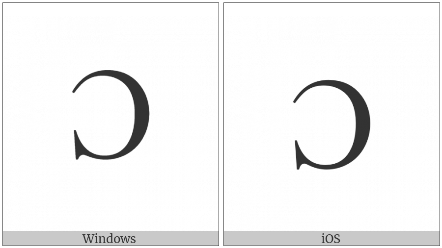Latin Capital Letter Open O on various operating systems