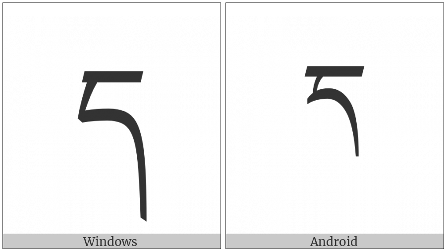 Tibetan Letter Da on various operating systems