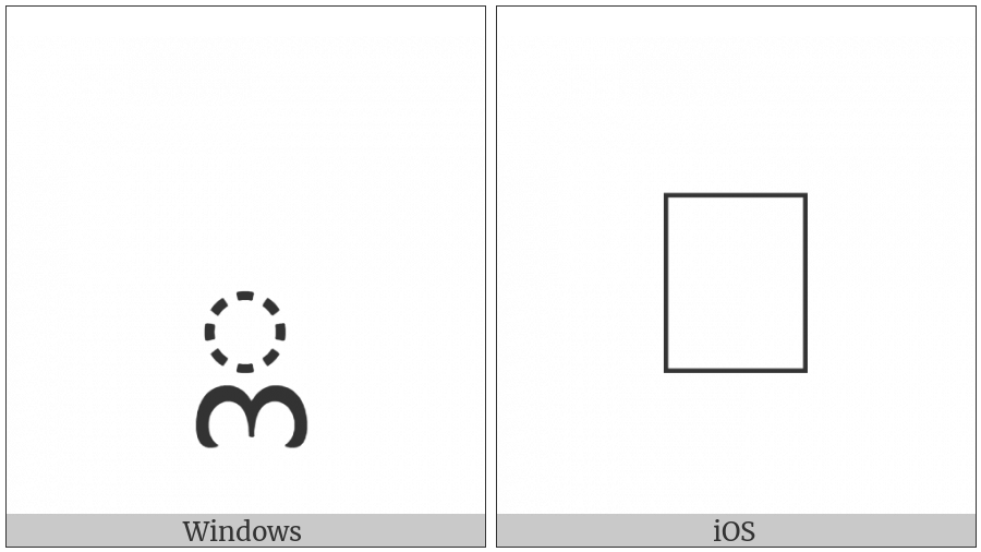 Tibetan Subjoined Sign Mchu Can on various operating systems