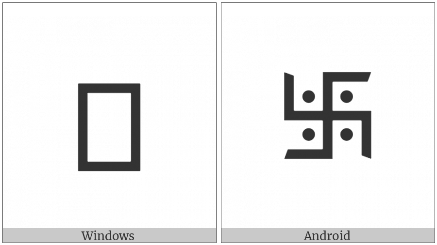 Right-Facing Svasti Sign With Dots on various operating systems