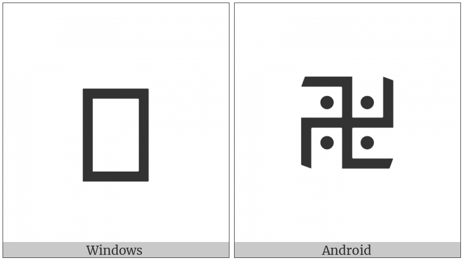 Left-Facing Svasti Sign With Dots on various operating systems
