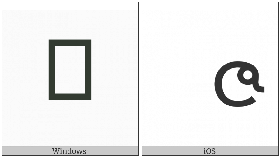 Myanmar Letter Ja on various operating systems