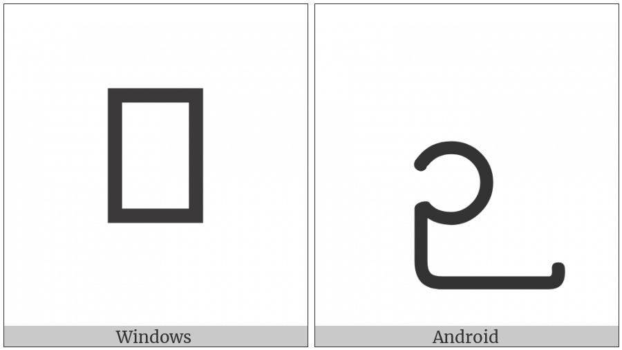 Myanmar Letter Nya on various operating systems