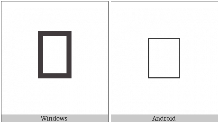 Yi Syllable Vex on various operating systems