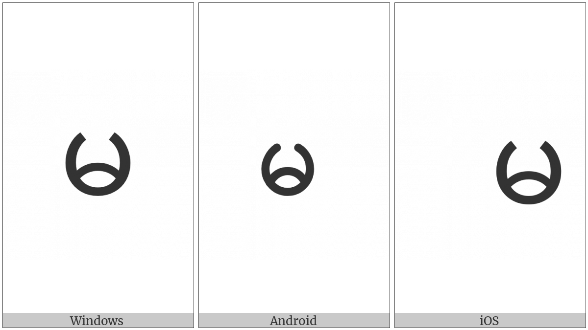 Myanmar Letter Ma on various operating systems
