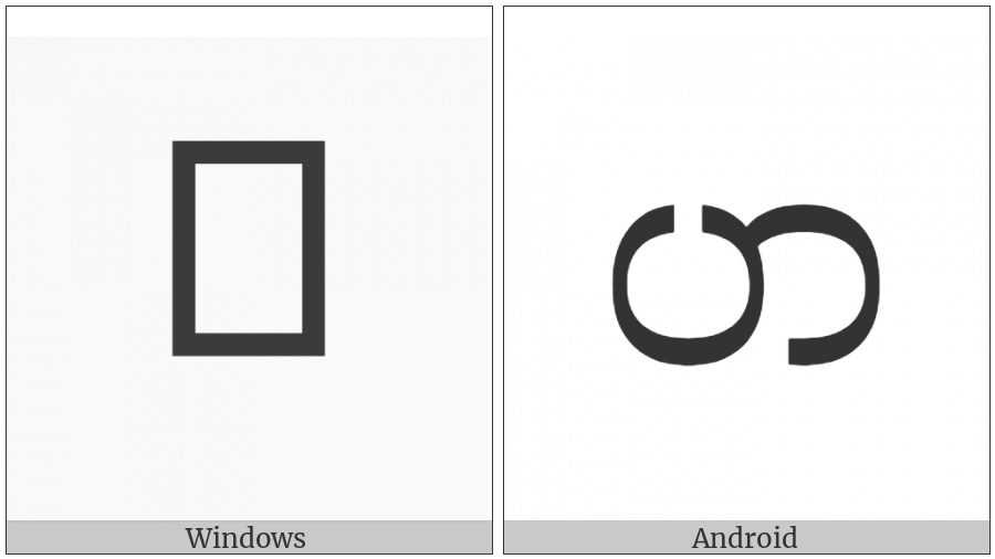 Myanmar Letter Ha on various operating systems