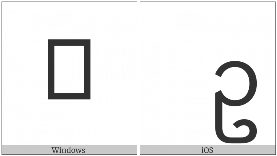 Myanmar Letter U on various operating systems