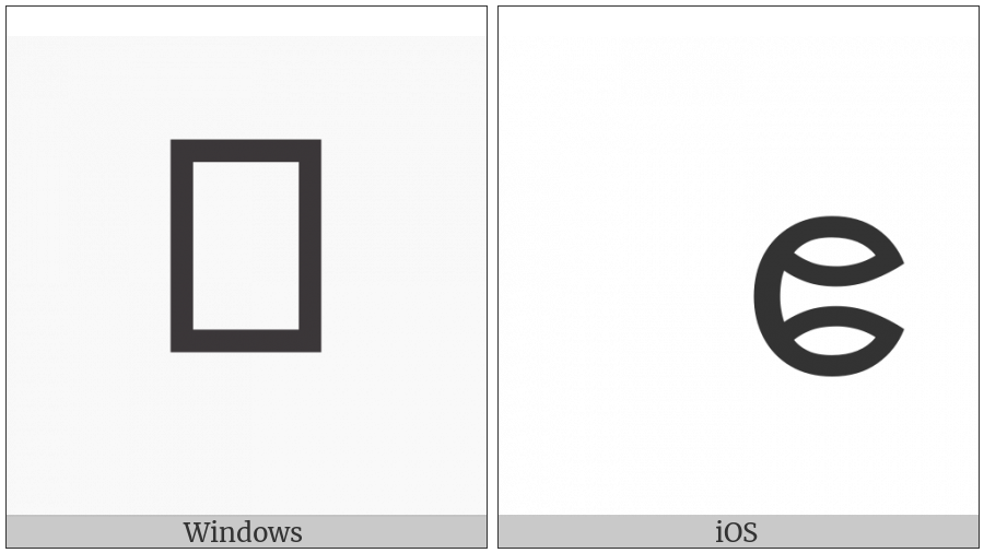 Myanmar Letter E on various operating systems