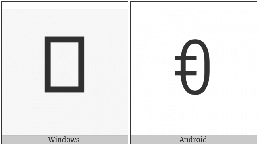 Yi Syllable Zuo on various operating systems