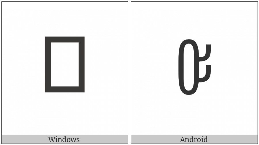Yi Syllable Zut on various operating systems