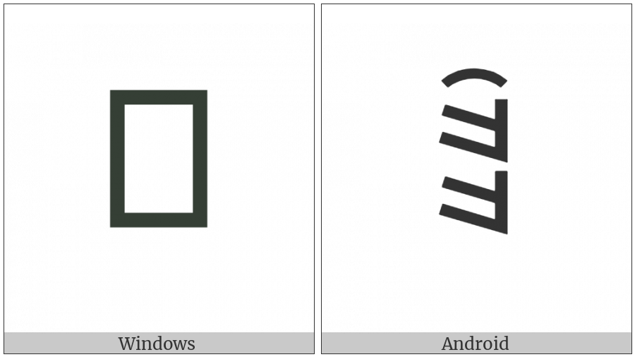 Yi Syllable Zux on various operating systems
