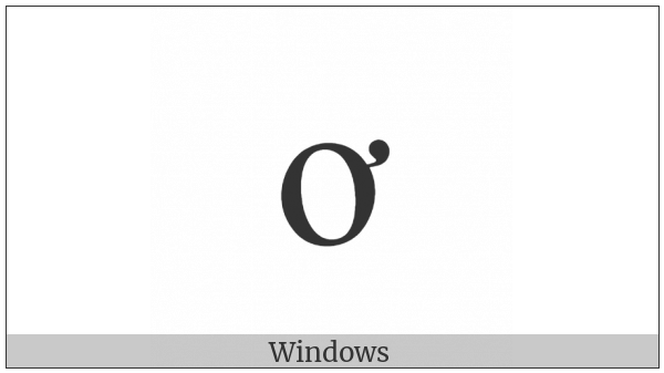 Latin Small Letter O With Horn on various operating systems