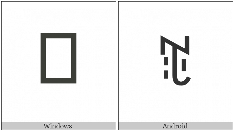 Yi Syllable Ssie on various operating systems
