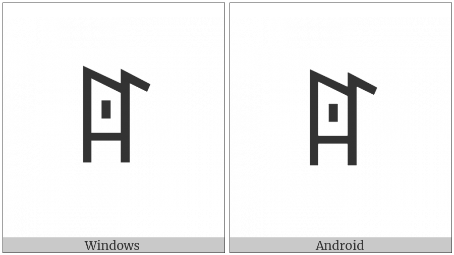 Yi Syllable Zho on various operating systems