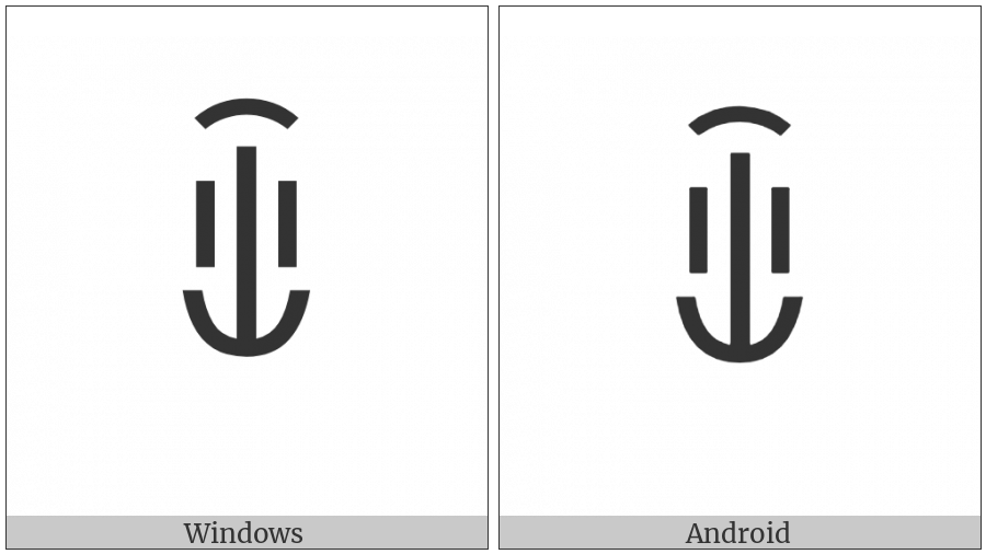 Yi Syllable Zhex on various operating systems