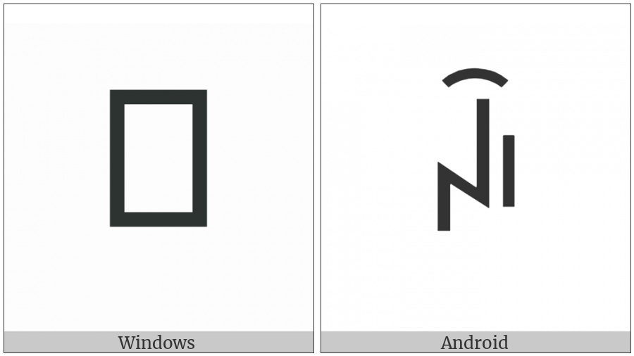 Yi Syllable Rryx on various operating systems