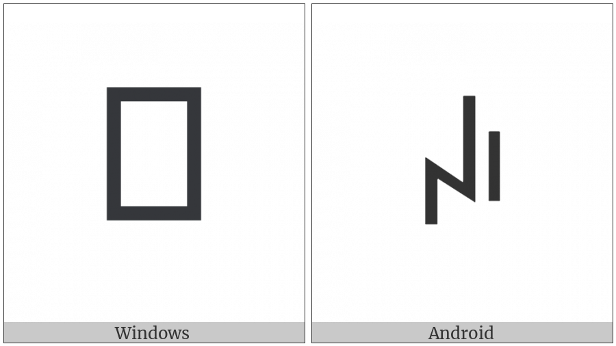 Yi Syllable Rry on various operating systems