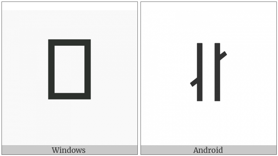 Yi Syllable Nrap on various operating systems