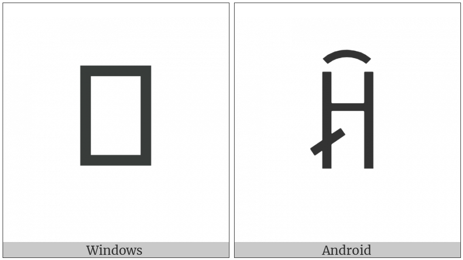 Yi Syllable Nryx on various operating systems
