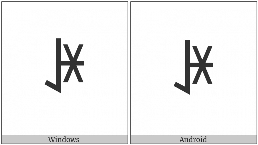 Yi Syllable Qie on various operating systems