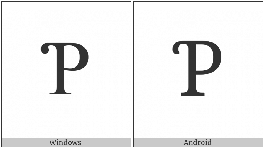 Latin Capital Letter P With Hook on various operating systems