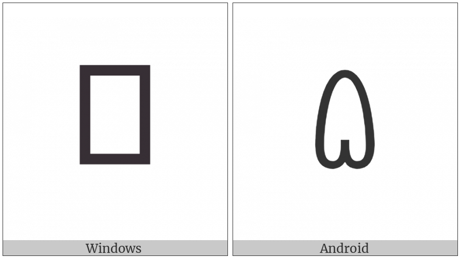 Yi Syllable Nyop on various operating systems