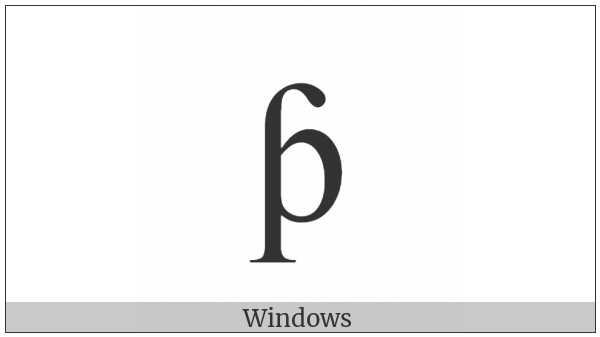 Latin Small Letter P With Hook on various operating systems