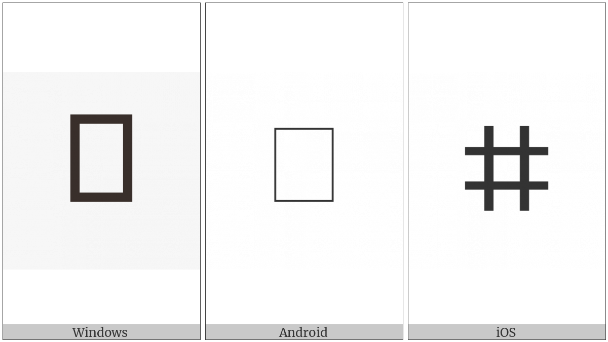 Vai Syllable Pu on various operating systems