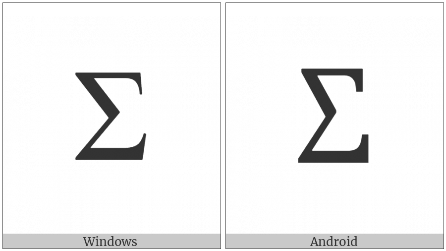 Latin Capital Letter Esh on various operating systems