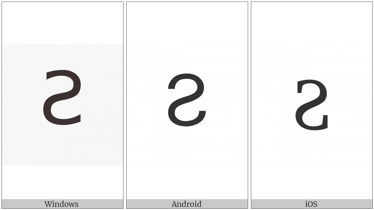 Cyrillic Capital Letter Reversed Dze on various operating systems