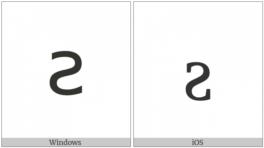 Cyrillic Small Letter Reversed Dze on various operating systems