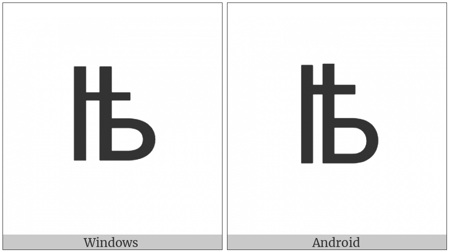 Cyrillic Small Letter Iotified Yat on various operating systems