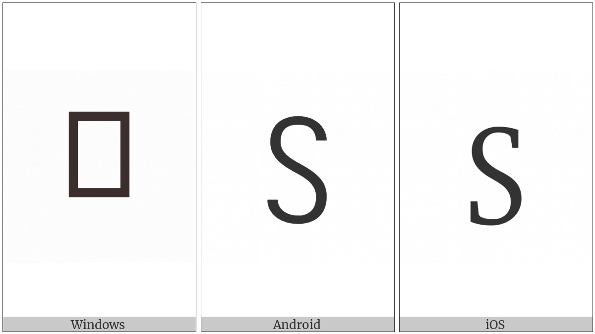 Cyrillic Capital Letter Dzwe on various operating systems