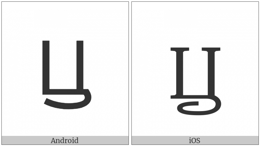 Cyrillic Capital Letter Tswe on various operating systems