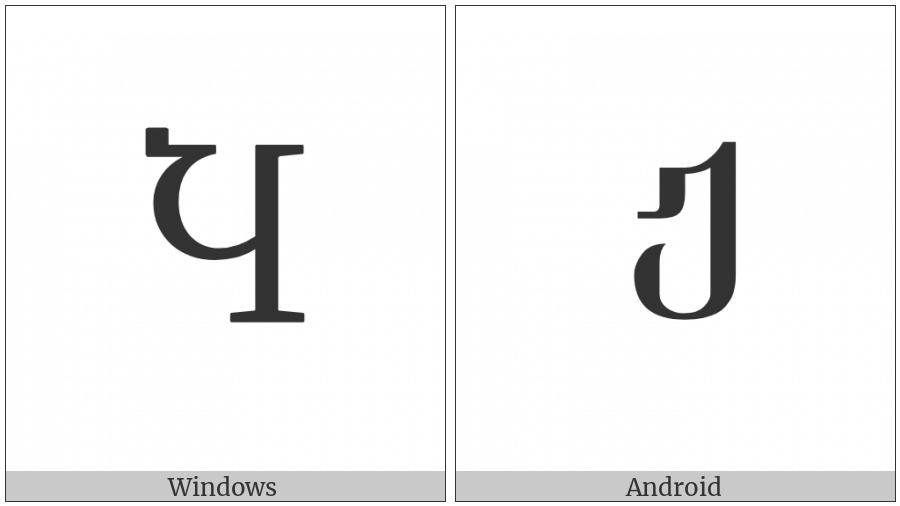 Georgian Capital Letter Zhar on various operating systems