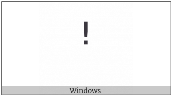 Modifier Letter Raised Exclamation Mark on various operating systems