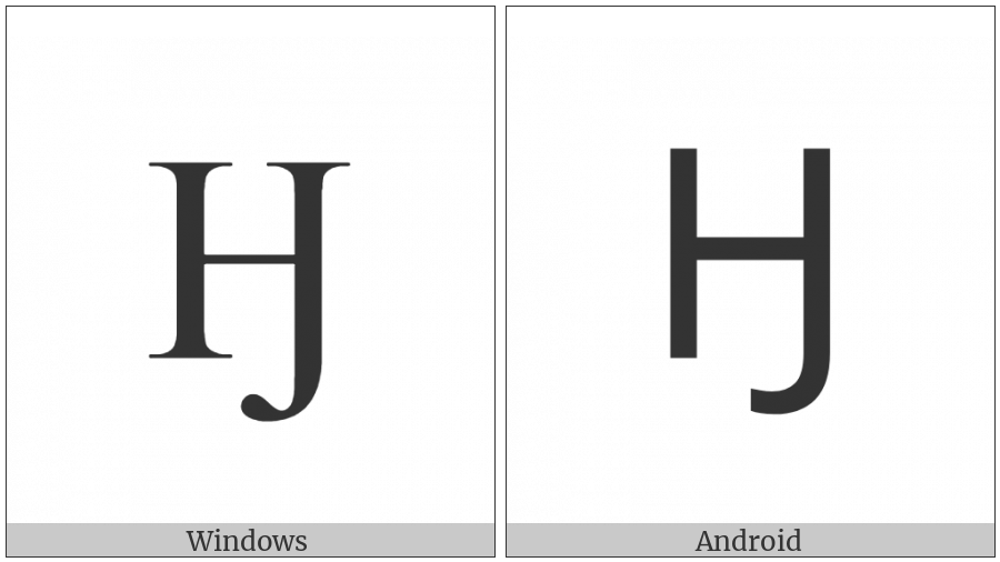 Latin Capital Letter Heng on various operating systems